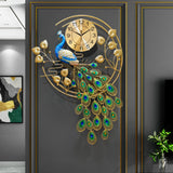 Creative Metal Wall Clock Modern Style Wall Watch Clock Peacock Shaped