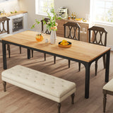 Tribesigns Dining Table for 6-8 People, 200cm Large Narrow Long Rectangular Kitchen Dinner Table
