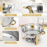 2/4 Pack Chafing Dish Buffet Set, 5QT Buffet Servers and Warmers, Round Catering Warmer