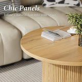 Round Coffee Table with Metal Frame, 35" Coffee Tables for Living Room