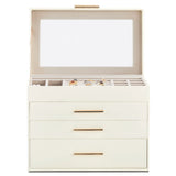 Deluxe 2-Drawer Velvet Jewelry Box with Clear Top View for Necklaces