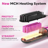 Go Brush Pro 2026 Upgraded Cordless Hair Straightener Brush, Anti-Frizz Negative Ions, MCH Fast Heating,