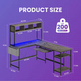 JHK 67" L Shaped Gaming Desk Corner Desks for Compact Spaces with Keyboard