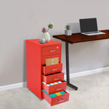 6-Drawers Mobile File Cabinet With Lock 4* Wheels Steel Vertical  Filing Cabinet Office Cabinet
