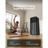 Evaporative cooler in gray, compact 24.4 design with 4 modes for bedroom
