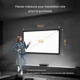 60 inch Projector Screen with Black Backing for Home Theater and Outdoor