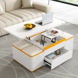 U-Can Lift-Top Coffee Table with 4 Storage Table for Living Room