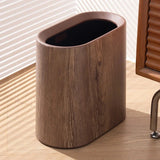 Faux Wood Grain Trash Can Slim Lid Large Capacity Bin For Bathroom Narrow Spaces Living
