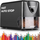 Heavy Duty Electric Pencil Sharpener, Auto Stop, Sharp Point, for 6-11mm Pencils