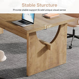 Executive Office Desk, 63-Inch Farmhouse Computer Desk, Large Writing Study Conference Table