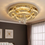 Luxury Gold K9 Crystal Ceiling Lamp Dimmable Led Chandelier Modern Living Dining