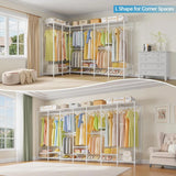 Extra Large Heavy Duty Clothes Rack Freestanding Metal Wardrobe Closet