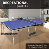 8*4.5ft Mid-Size Foldable Portable Ping Pong Table Set Indoor Use with Net