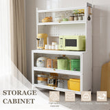 Kitchen Pantry Cabinet Kitchen Hutch with Microwave Stand Station Multi-Purpose