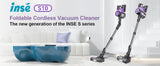 INSE S10 Cordless Vacuum Cleaner 45Kpa, 6-in-1 Up to 50Min for Carpet Pet