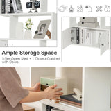 6-Tier S-Shaped Bookshelf Bookcase Storage Rack White