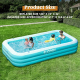 JOYFY Full-Sized Inflatable Swimming Pool 125x 68x 22 inch with Seats