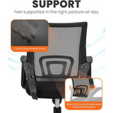 Black Mesh Gaming Office Chair Mid Back Lumbar Support Adjustable Height Swivel