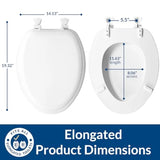Padded Toilet Seat Cushioned Soft Vinyl over Wood Core Seat Secure