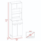 Caribe Microwave Cabinet, Four Legs, One Drawer, Double Door, One Shelf  White