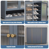 3-Door 8-Tier Freestanding Bamboo Shoe Rack Organizer for Hallway