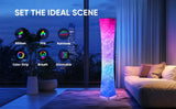 52" Simple Design Soft Light Floor Lamp, Morden Slim RGB 16 Color Remote