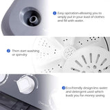 Gray & White Compact Portable Washing Machine for Apartment, RV with 20lbs Capacity,