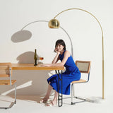 Chic Arc Floor Lamp with Marble Base & LED Bulb for Living Room, Bedroom