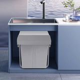 20L Each Dual Pull-Out Trash Can Easy Install Under Cabinet Kitchen Waste Bin