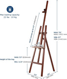 Adjustable Wooden Art Easel for Painting, Foldable Beech Wood Display Stand