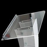Acrylic Podium Modern Clear Lectern 7.8mm Thick with Storage Shelf for Conference Wedding