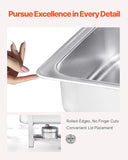 SucceBuy 8 Qt 4/6 Pack Chafing Dish Buffet Set Stainless Steel Chafer Rectangle Catering Warmer
