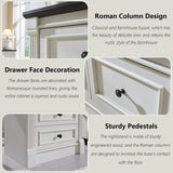 26" Tall 2 Drawer Dresser Nightstand W/ Charging Station For Bedroom