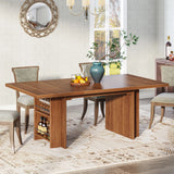 Tribesigns Dining Table for 6 to 8, 63-Inch Rectangular Wooden Kitchen Table with Storage