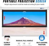 100 in Manual Pull Down Projector Screen 16:9 1.2 Gain Retractable for Home