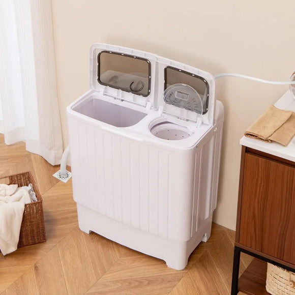 Portable Mini Compact Twin Tub Washing Machine 20lbs Washer Spain Spinner Portable Washing Machine,-MD DC PRINT