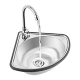 Hand Wash Sink, Corner Basin Sink with Wall Bracket, Triangular Hand Basin Sink for