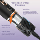 6-in-1 Multifunctional Hot Air Comb, Interchangeable Brush Head, Negative Ion Hair Dryer Brush and Styler, 110,000 Inorganic Electric Brush with High Speed, Frizzless Hot Air Quick Drying, Professional