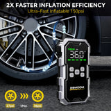 150PSI Air Pump Car Battery Emergency Boosters ,7000A/1500A PEAK Car Jump Starter Power Bank ,Portable Starting Device Car Starter New,Cars with USB Ports And LED Flashlight, Portable Car Jump Starter, Battery Jump Starter, E