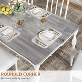 Rectangular Dining Table for 6, Farmhouse Kitchen Table, 2 m Long Wooden Dining Room Table