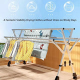 Adjustable Heavy-Duty Stainless Steel Indoor/Outdoor Clothes Drying Rack