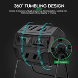 Compost Tumbler Bin 43 Gallon Dual Chamber Compost Bin - Ludes Gardening Gloves