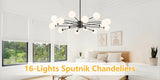 8/12/16 Light Sputnik Chandelier Mid Century Modern Chandelier Height Adjustable