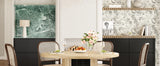 43" Round Dining Table for 4 People, Small Wood Kitchen Table with Sturdy Metal Base