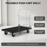 Foldable Push Cart Dolly, 660 lbs Capacity, Folding Platform Truck