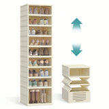 SONGMICS Foldble Shoe Storage Organizer For Closet  With Magnetic Door