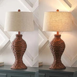 31" Table Lamp for Living Room w/ Gray Linen Drum Shade