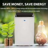 Portable air conditioner for home, white ABS plastic; smart Wi-Fi control