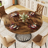 Tribesigns Round Dining Table for 4-6 People, 47-Inch Farmhouse Dinning Room Table
