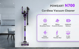 POWEART N700 350W Rechargeable Cordless Stick Vacuum, up to 45 minutes